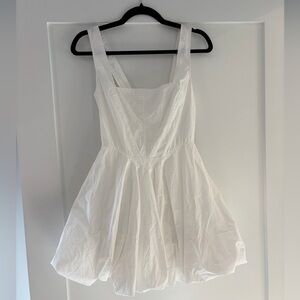 Lulu's Bubble Hem White Mini Dress NWT